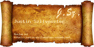 Justin Szilveszter névjegykártya
